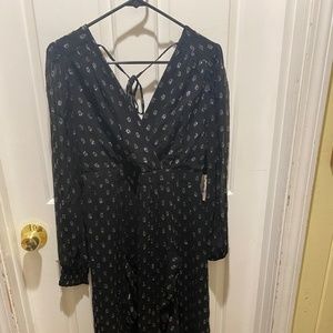 Elegant black and silver sparkly maternity dress